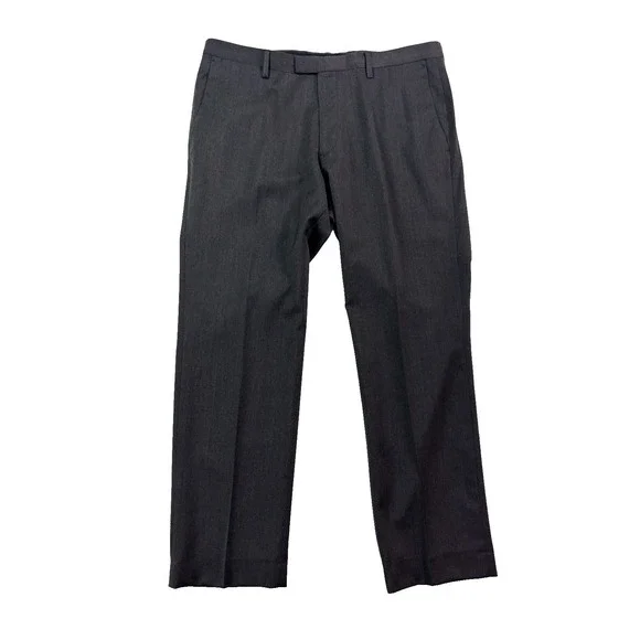 Banana Republic 42R 35x30 2pc Pant Suit Charcoal 100% Wool Modern Slim Fit Mens